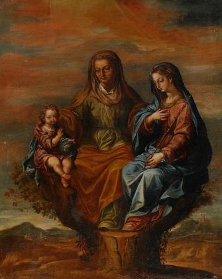 Maria med Jesusbarnet och St. Anna by Francisco de Zurbaran