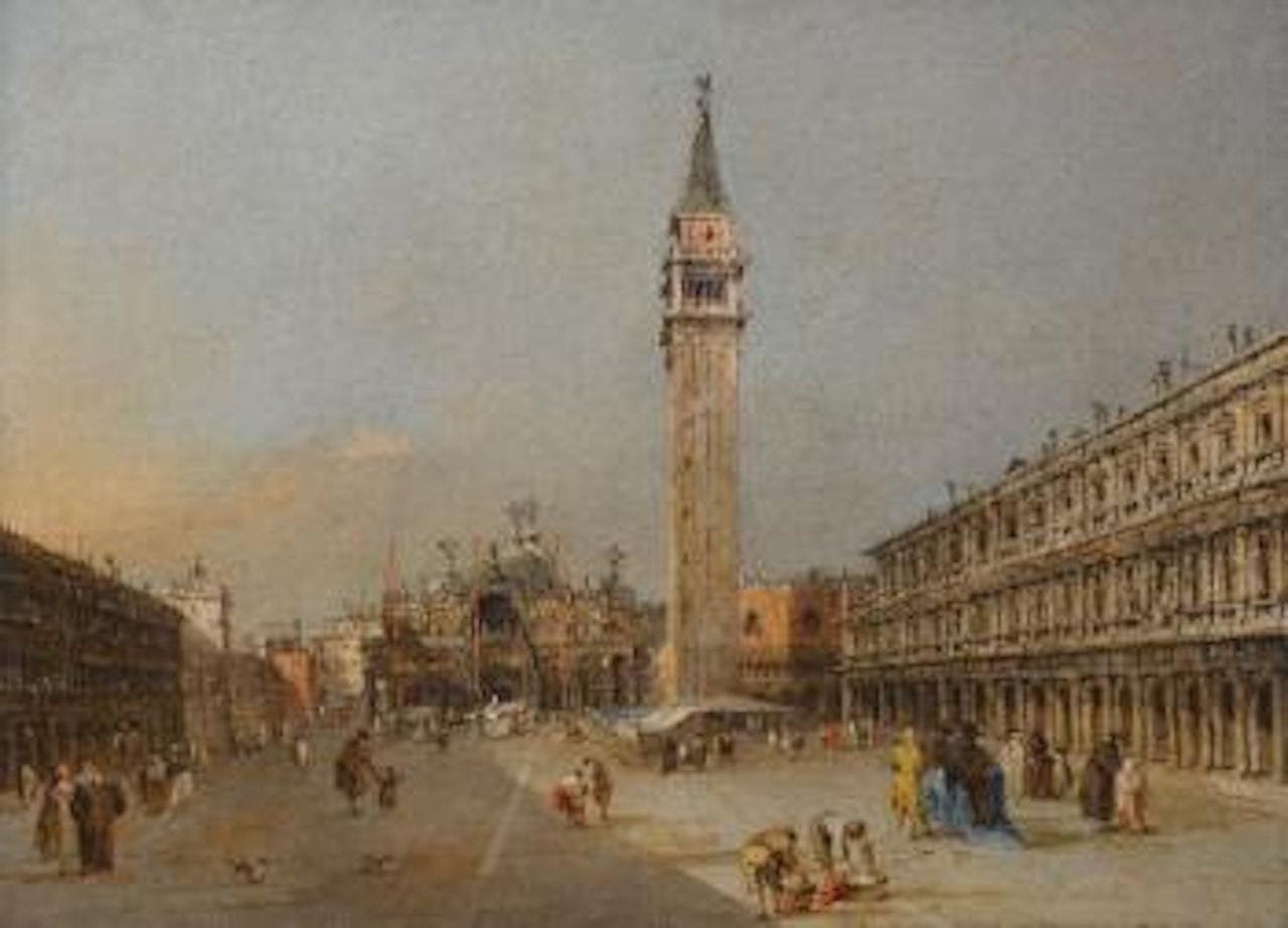 The Piazza San Marco With The Basilica And Campanile by Francesco Guardi