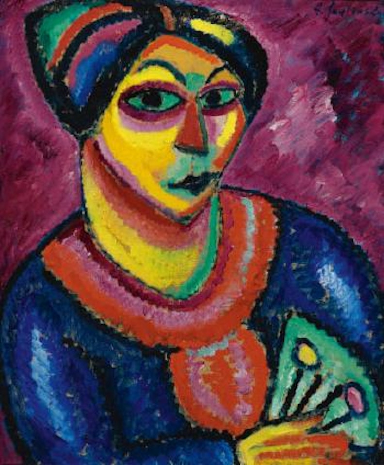Frau Mit Grünem Fächer (Woman With a Green Fan) by Alexej von Jawlensky