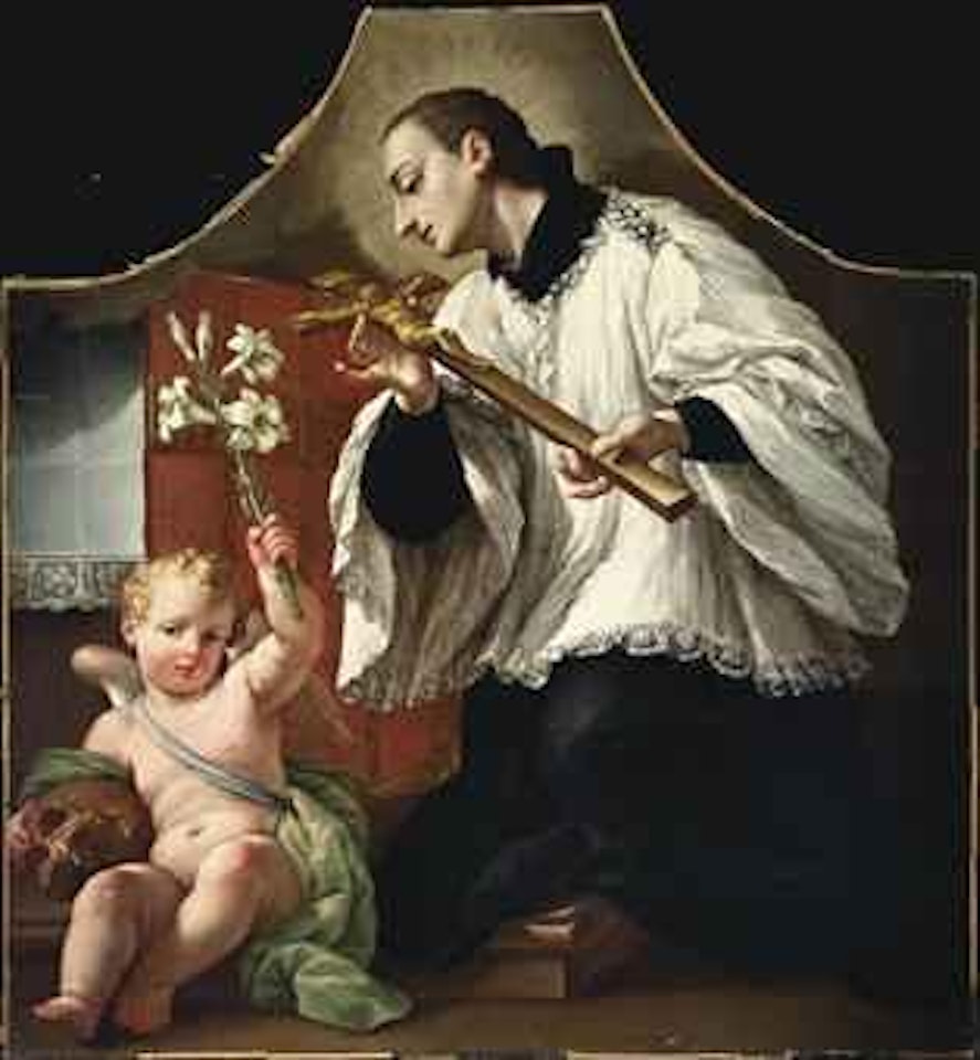 San Luigi Gonzaga con un angelo by Venetian School
