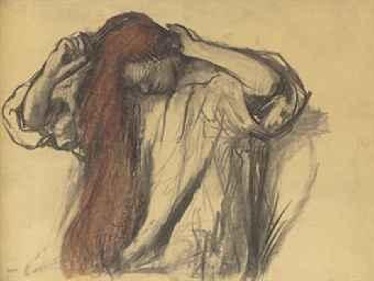 Femme se coiffant by Edgar Degas