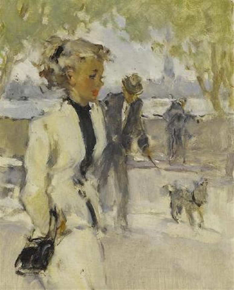 Portrait de femme au parc by Jean Gabriel Domergue