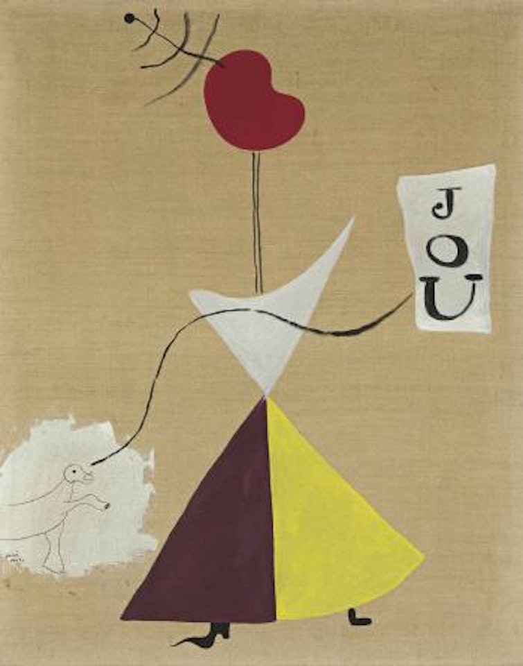 Peinture (Femme, Journal, Chien) by Joan Miró