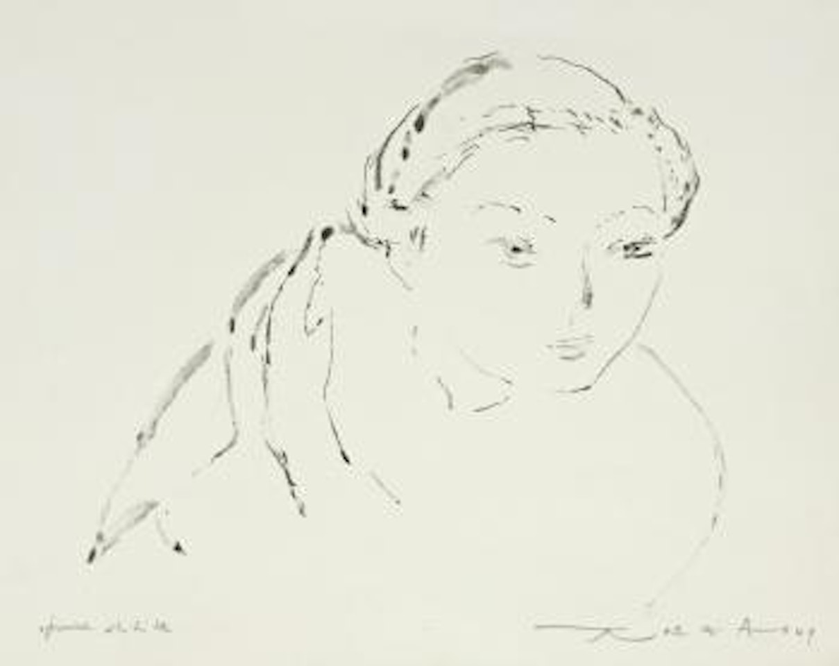 Esquisse De Jeune Fille (Sketch Of a Young Girl) by Zao Wou-Ki