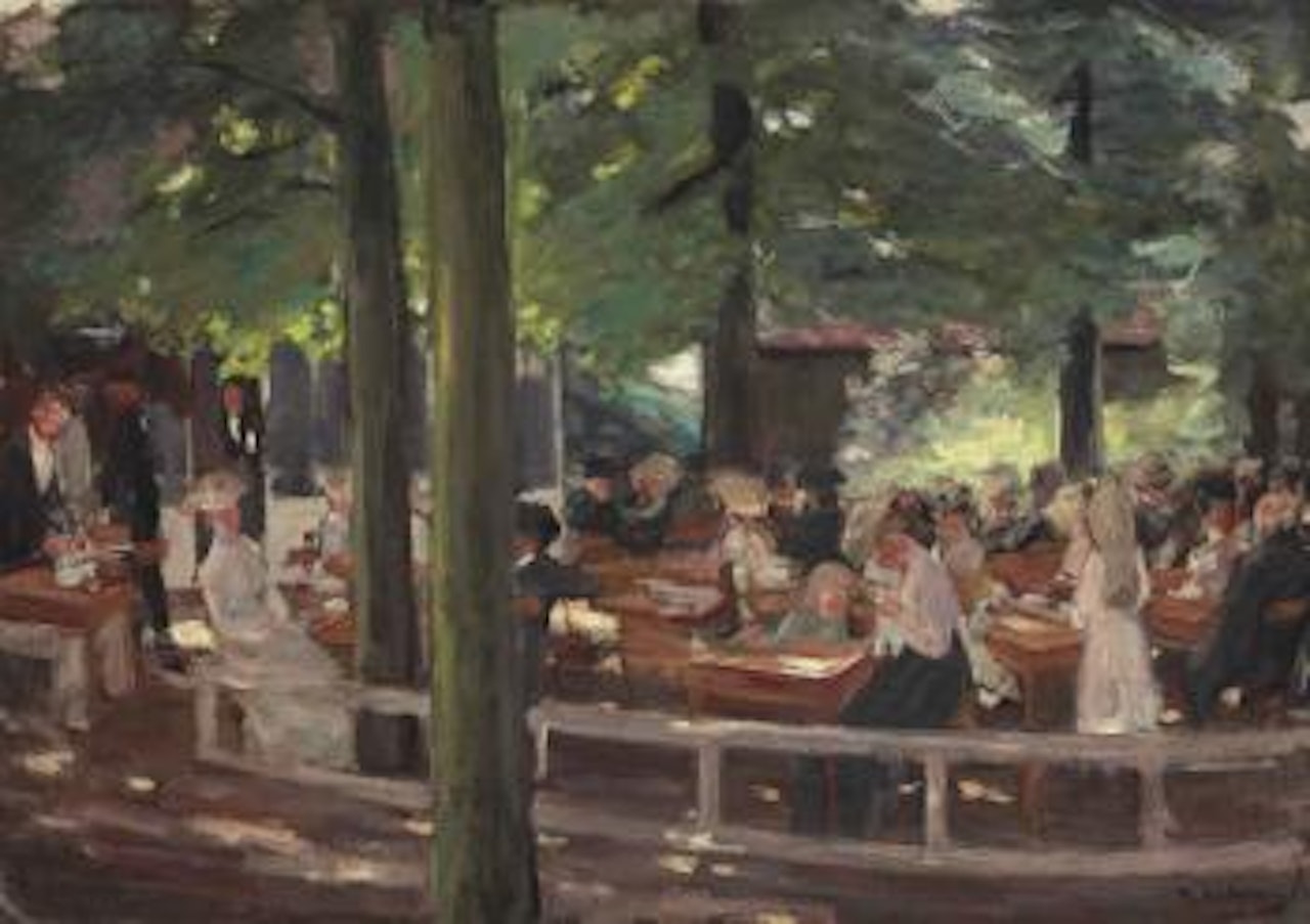 Biergarten in Laren--Studie by Max Liebermann