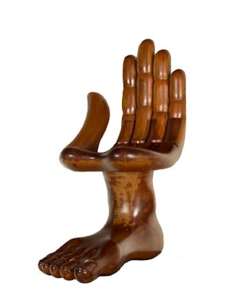 Hand chair with foot by Pedro Friedeberg