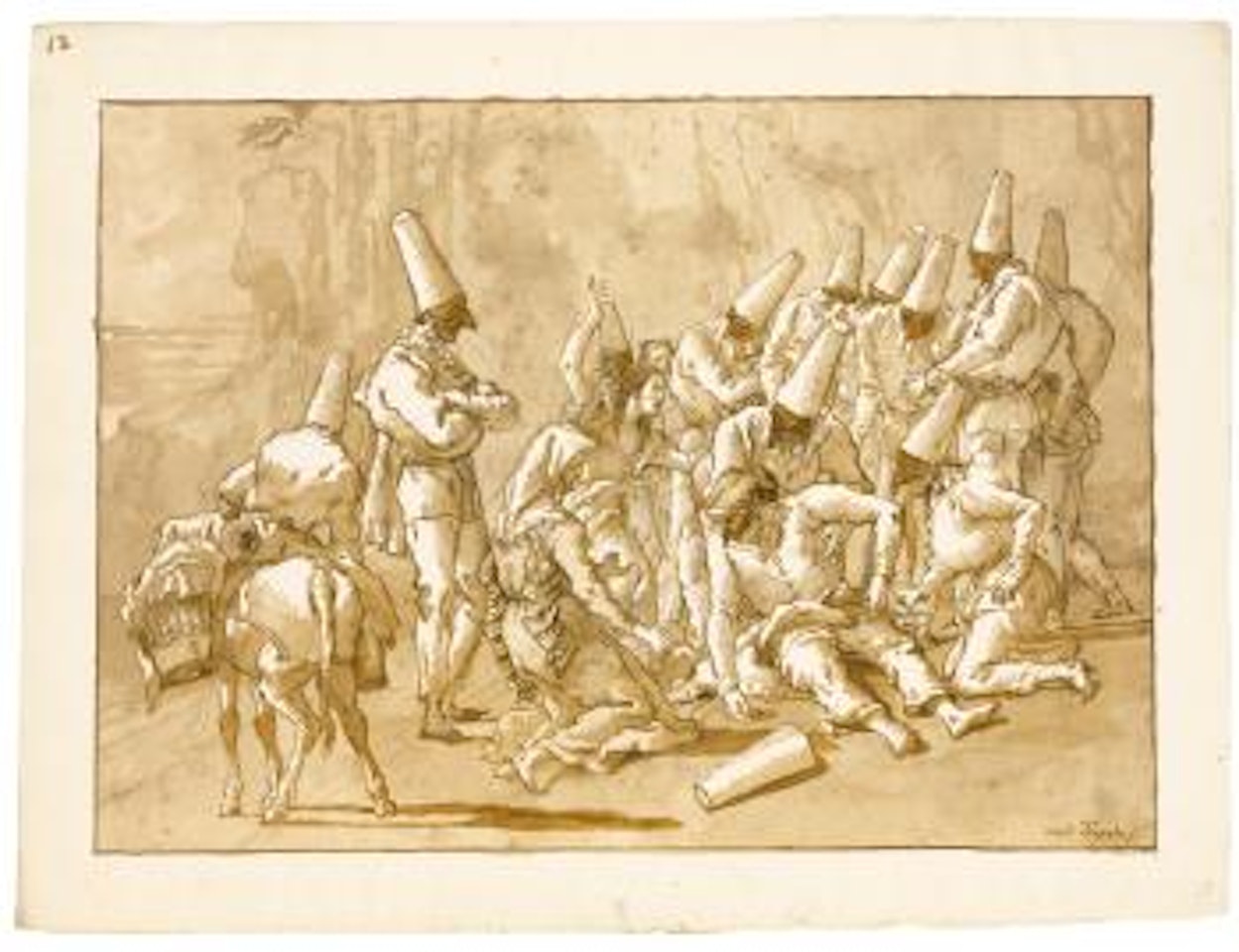 Punchinello Collapses On The Road by Giovanni Domenico Tiepolo