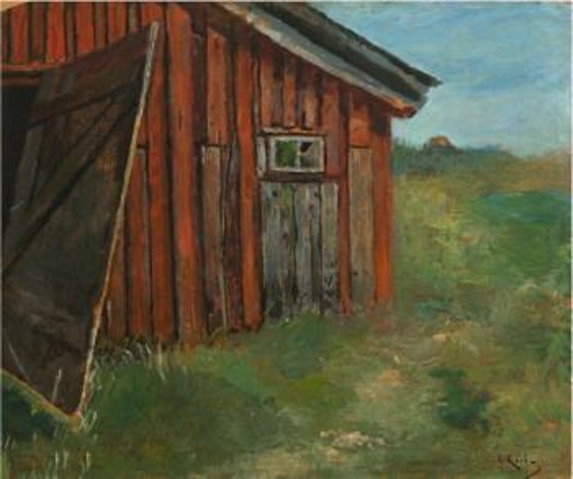Rødt uthus by Christian Krohg