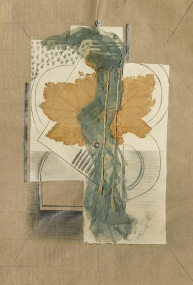 Collage Avec Feuille, Ficelle Et Tulle (Guitare) by Pablo Picasso