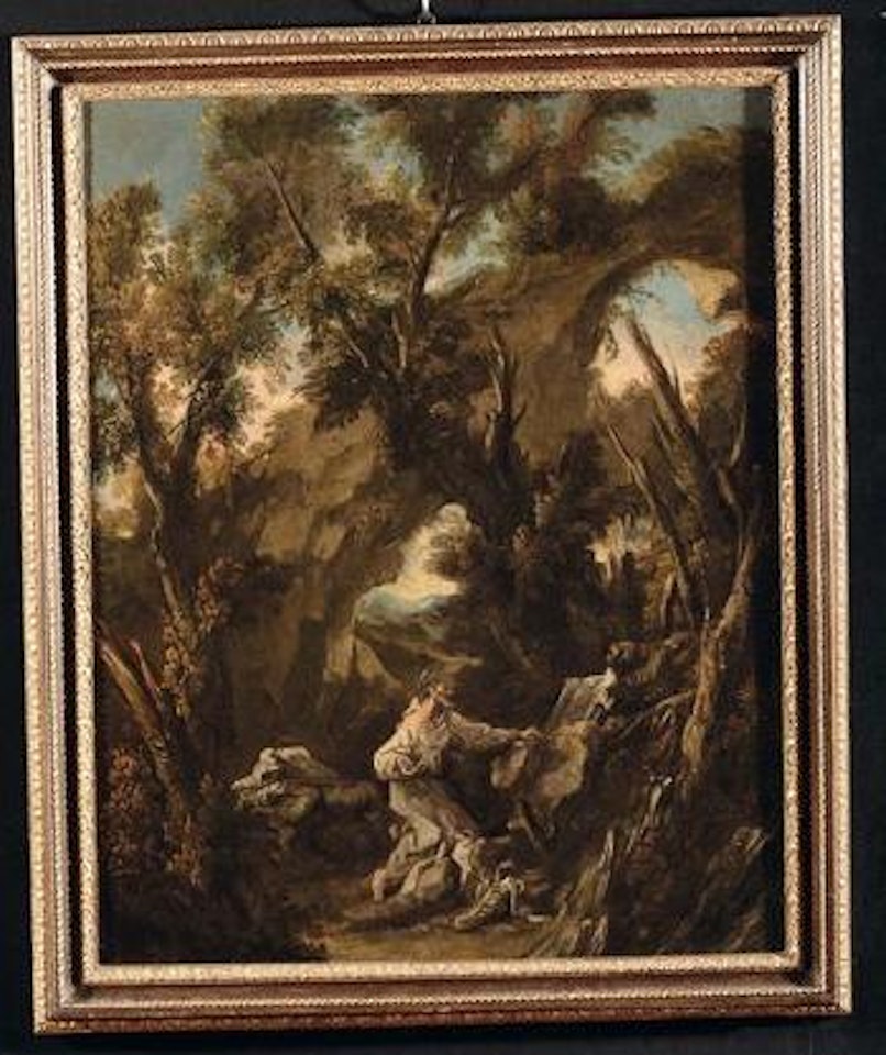 Paesaggio con santo by Alessandro Magnasco