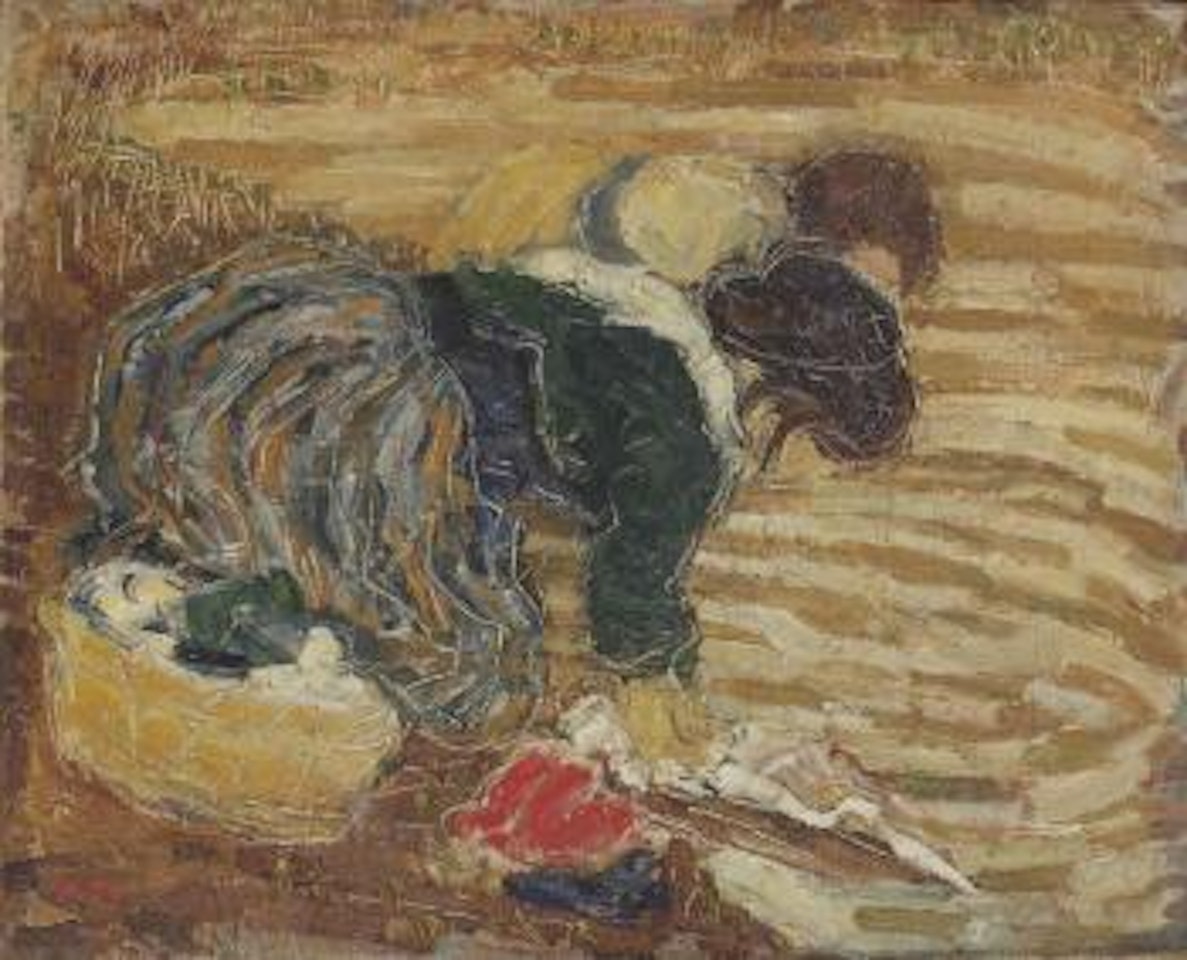 Two women doing the laundry by Otto van Rees