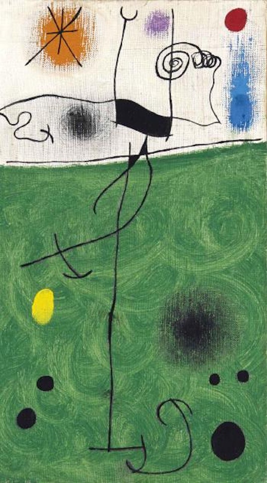 Sur la Verte Prairie au Lever du Soleil by Joan Miró