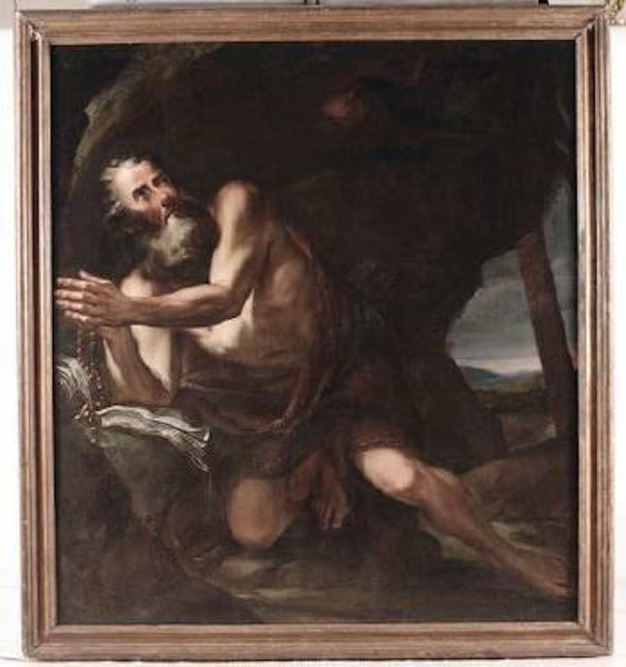 Santo in preghiera by Italian School