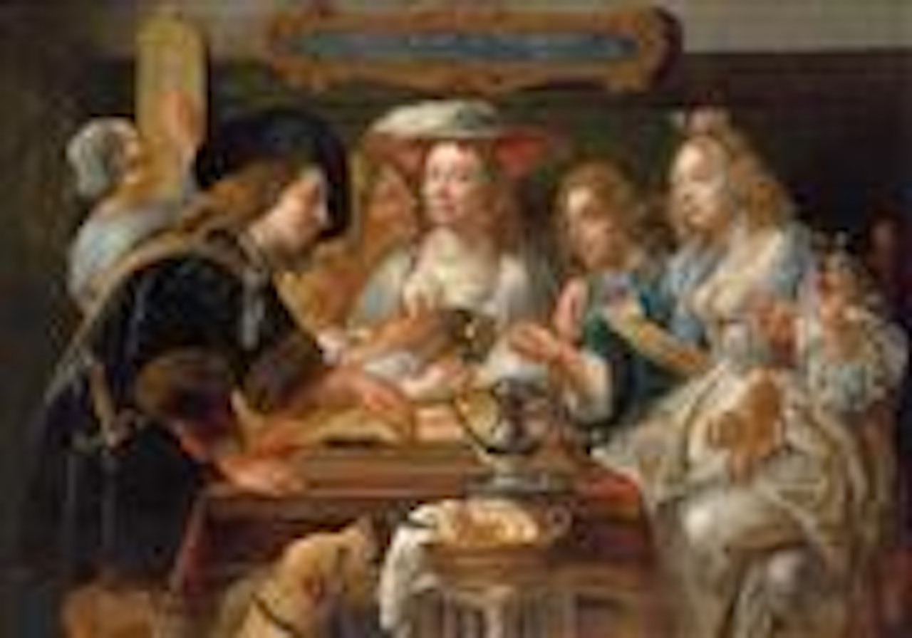 A game of tric-trac in a brothel by Jacob Jordaens