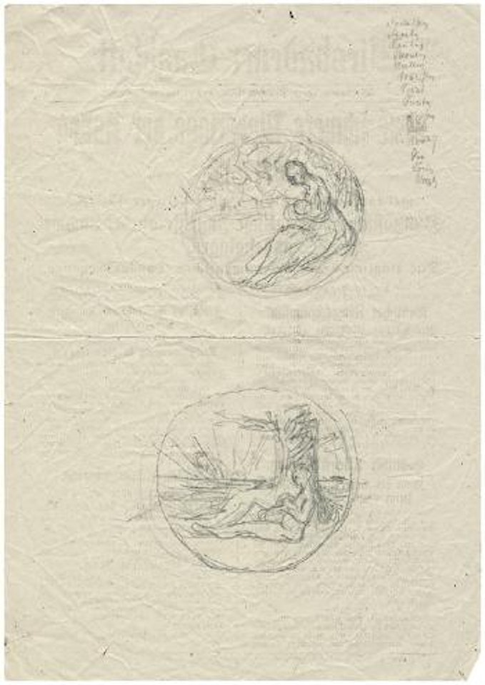 Zwei Entwürfe für die Umschlagvignette von Kleists 'Kleine Schriften' by Max Liebermann