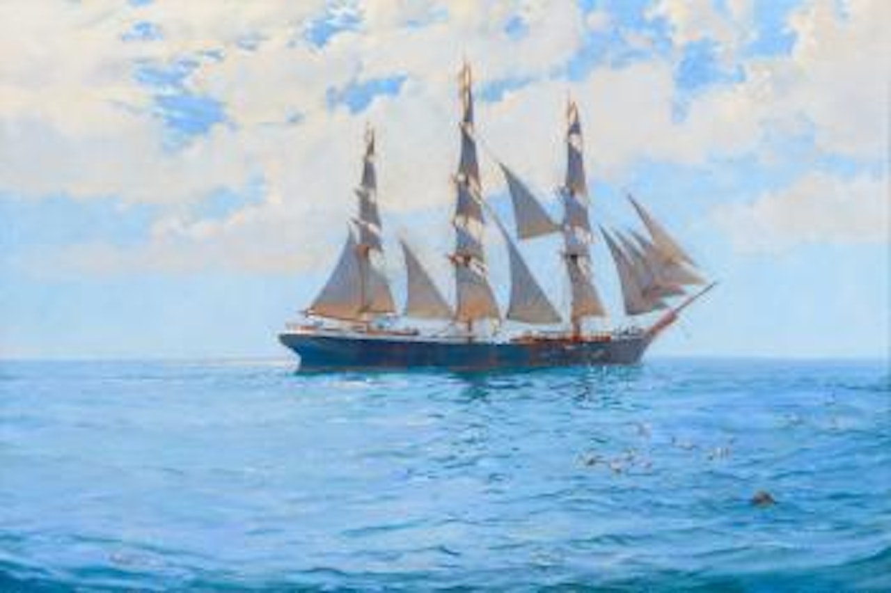 The 'Torrens' in California Waters by Montague Dawson