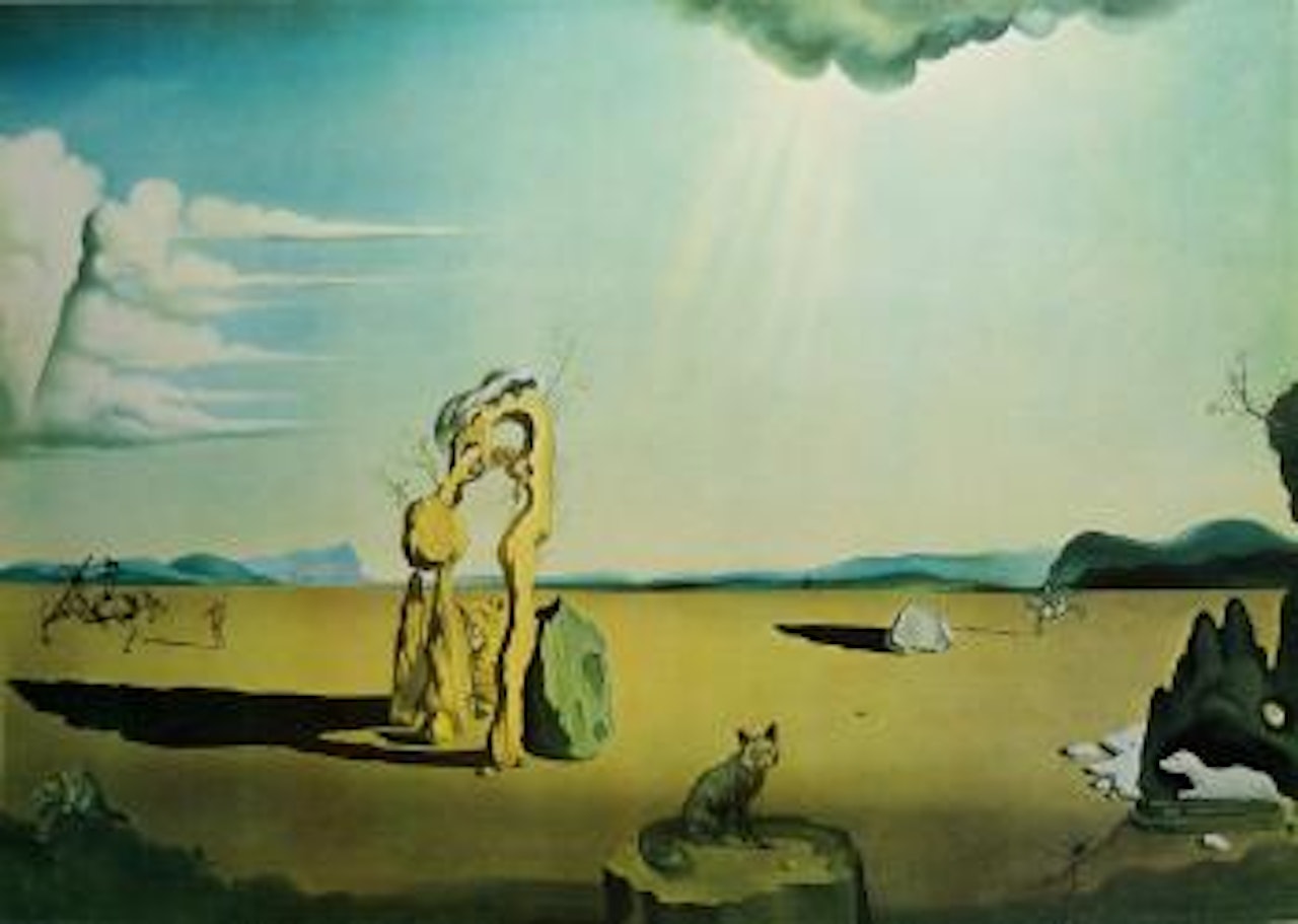 Savage beasts in the desert (Little animal kingdom) by Salvador Dali