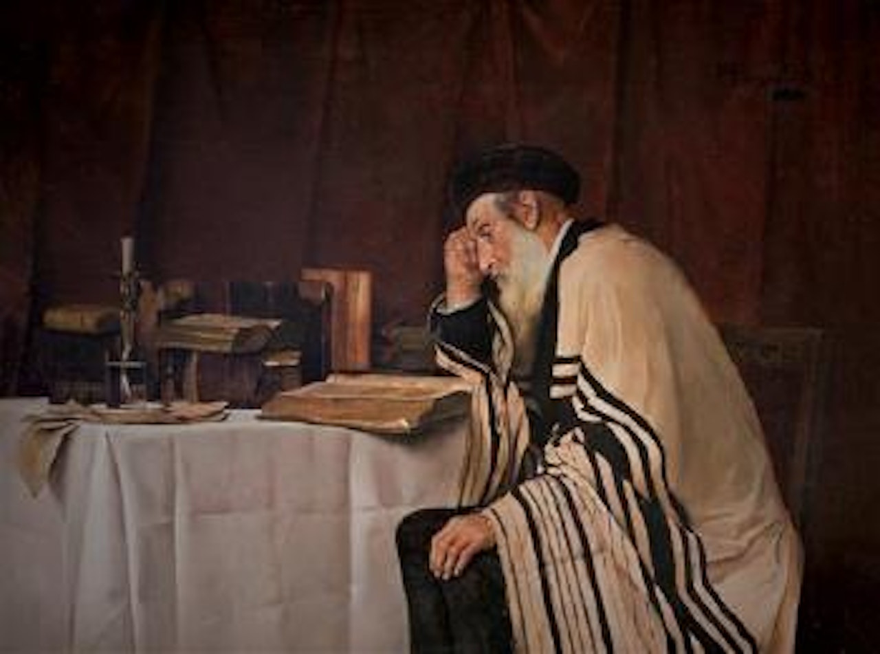 Rabbi studying by Alois Heinrich Priechenfried