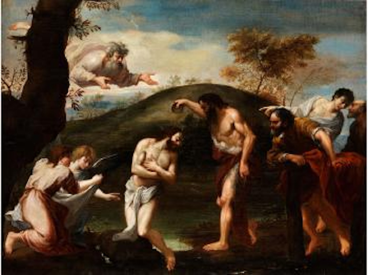 Taufe Christi am Jordan by Annibale Carracci