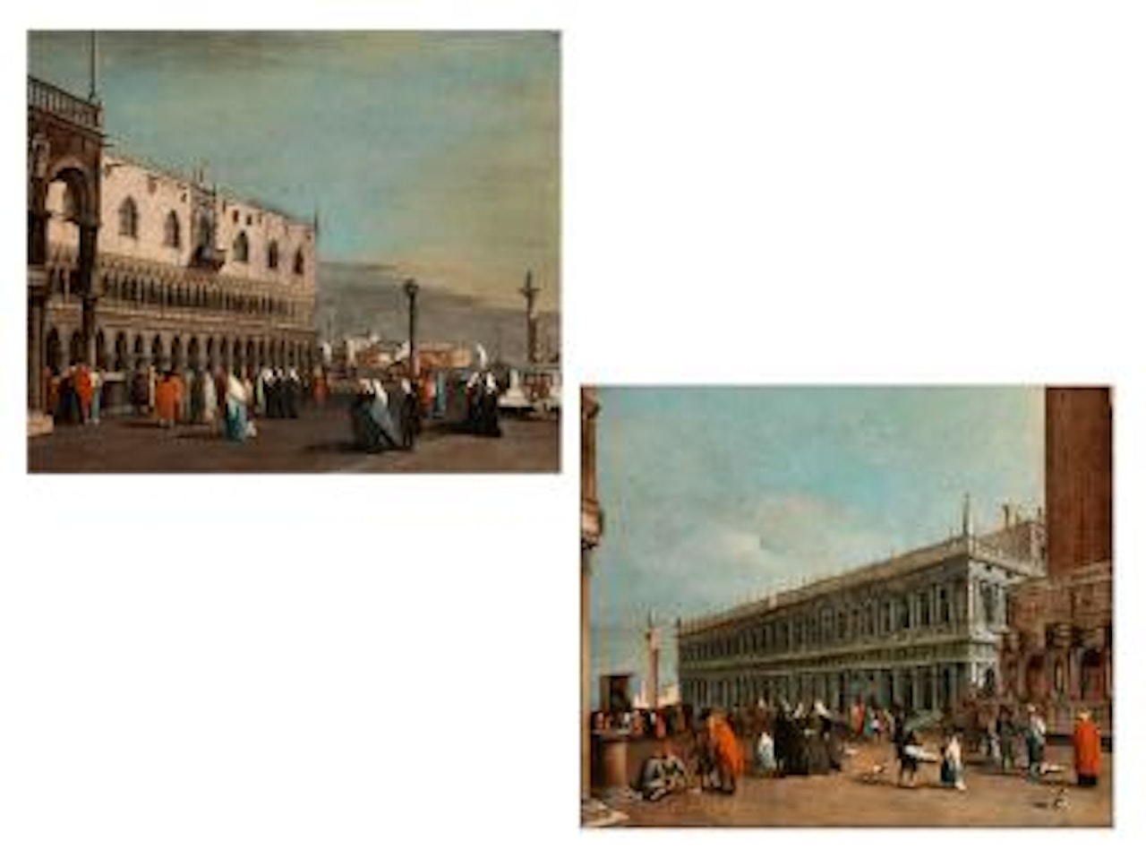 Zwei Ansichten von Venedig by Venetian School