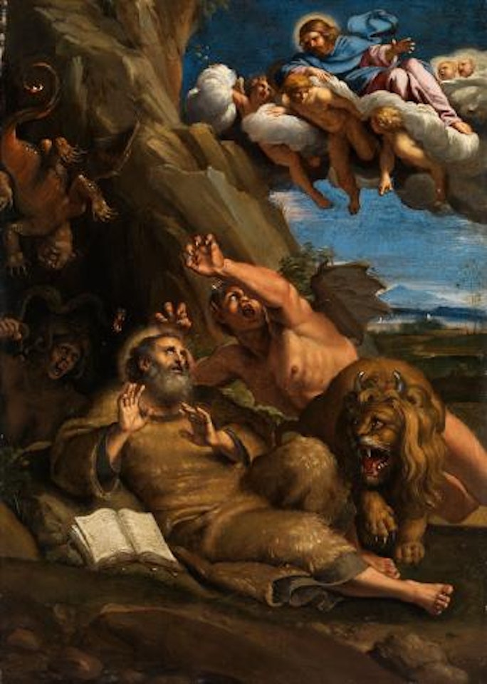 Die versuchung des Heiligen Antonius by Annibale Carracci