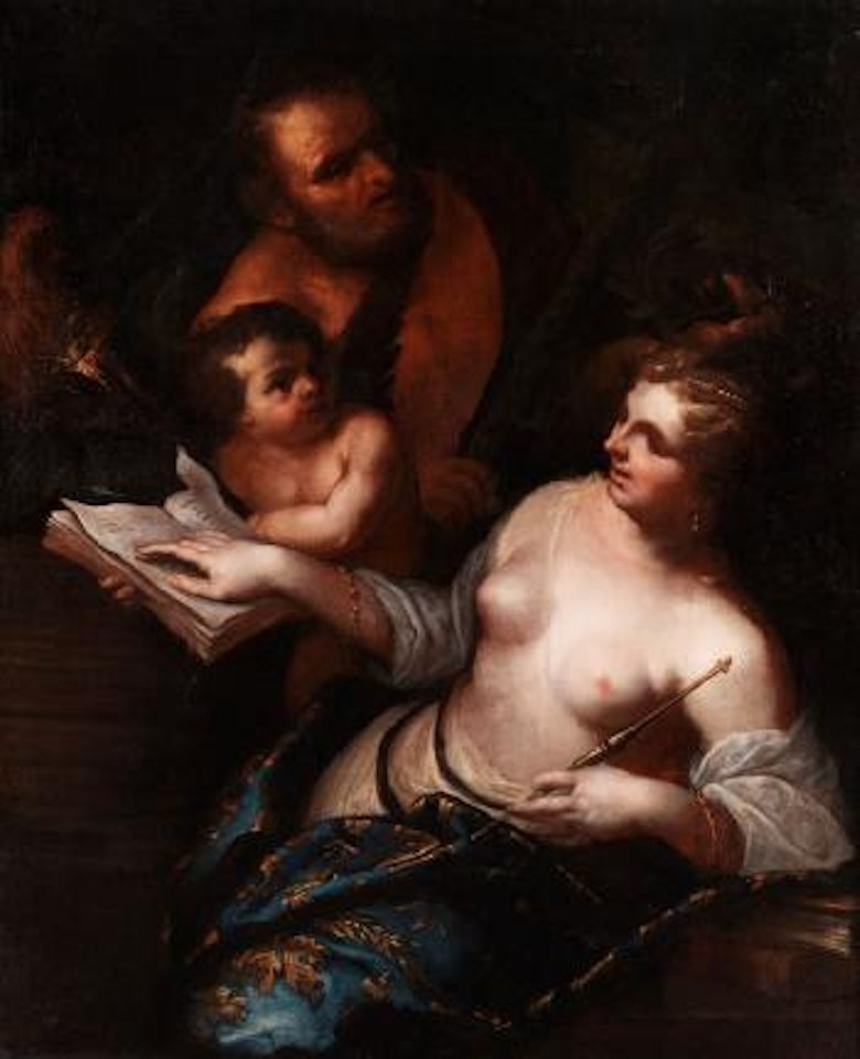 Allegorische figurengruppe: Saturn und Amor Begegnen der Poesia by Italian School