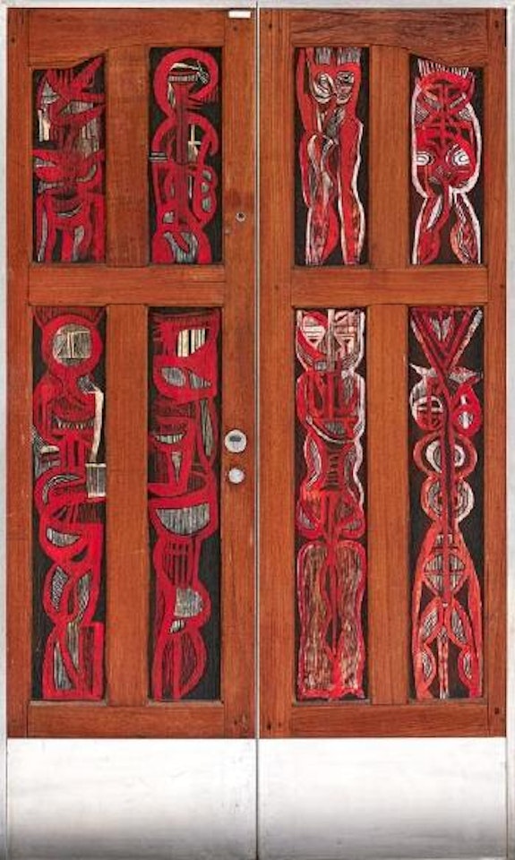 A pair of panelled doors by Cecil Skotnes