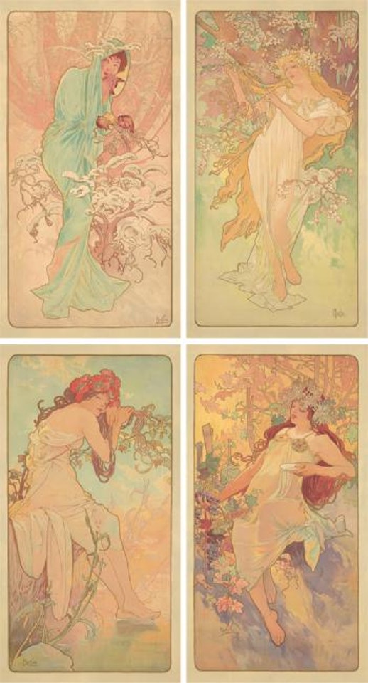 The seasons by Alphonse Mucha
