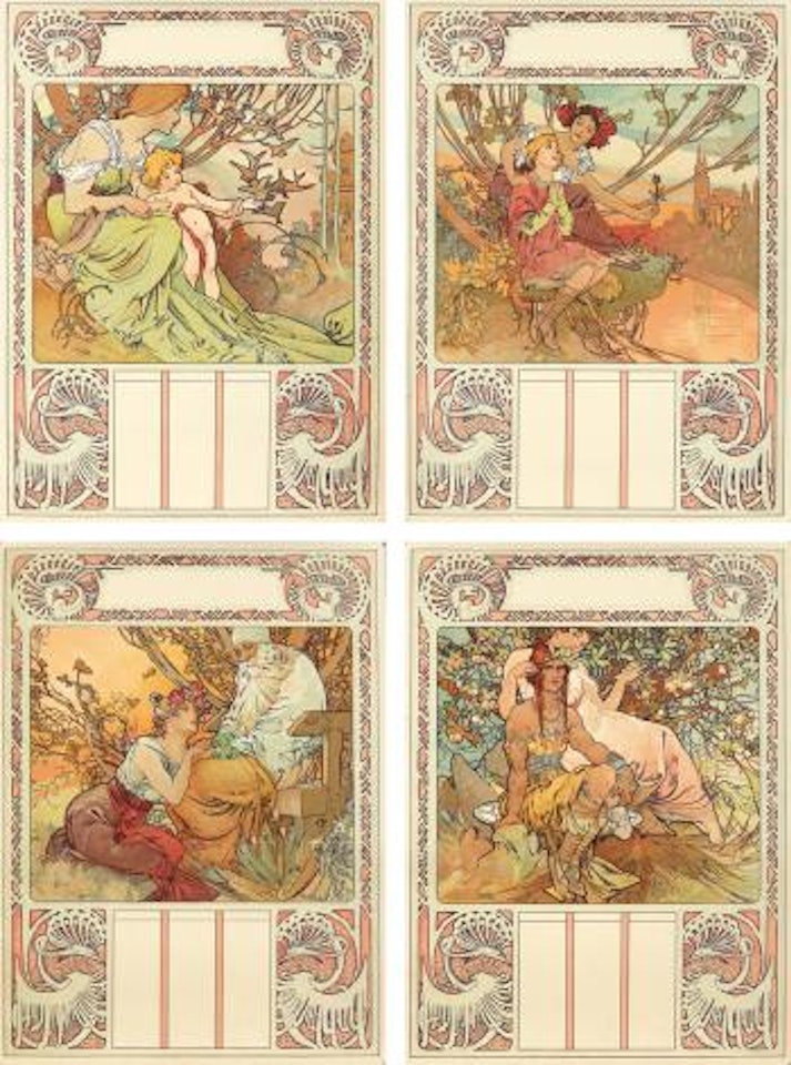 Ages of man calendar by Alphonse Mucha