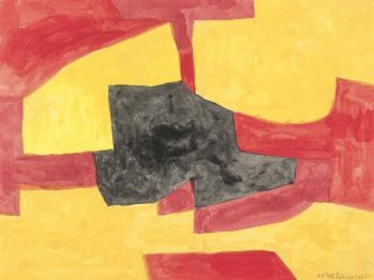 Composition en rouge, jaune et noir by Serge Poliakoff