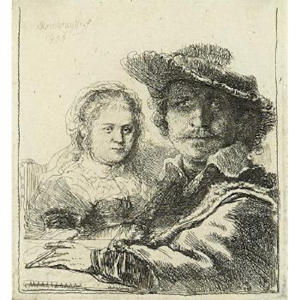 Self-portrait with Saskia (B., Holl. 19; H. 144; New Holl. 158) by Attributed to Rembrandt Harmensz van Rijn