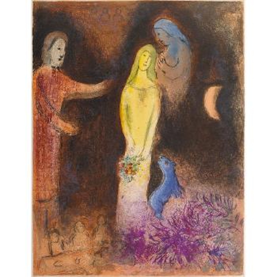 Chloé vetue et coiffee par Cleariste, pl. 38, from Daphnis et Chloé (M. 345; C. bk. 46) by Marc Chagall