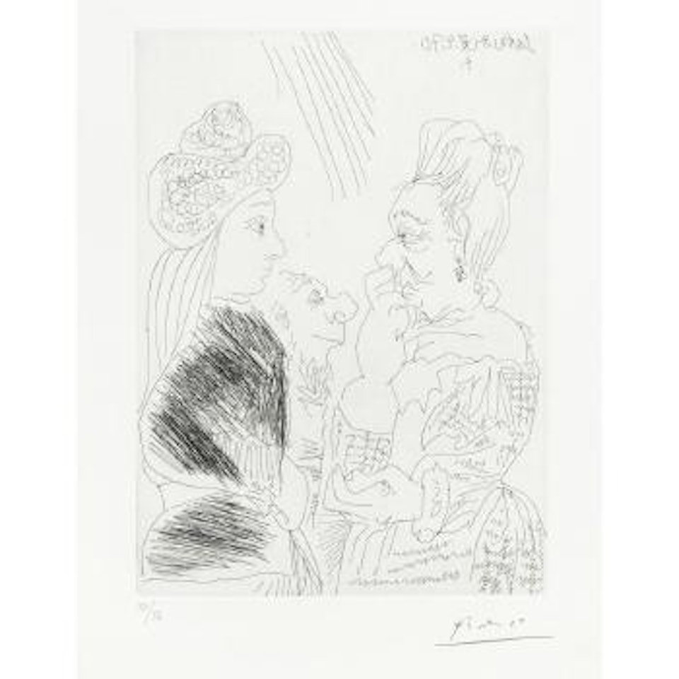 La Bonne aventure, avec un curieux simiesque, pl. 26, from Series 156 (B. 1881; Ba. 1887) by Pablo Picasso