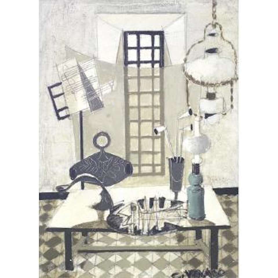 Poisson et lampe verte by Claude Venard
