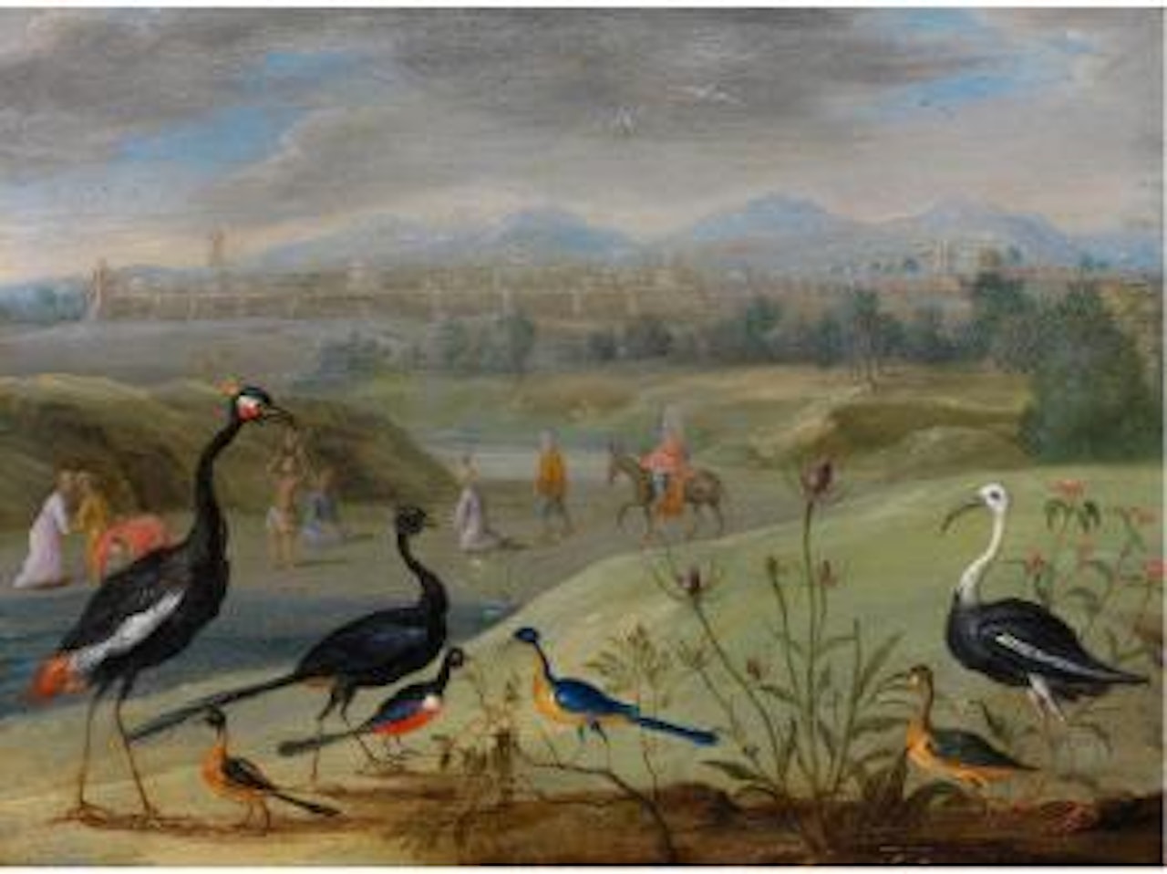 Exotische Vögel in fernöstlicher Landschaft by Jan Van Kessel The Elder
