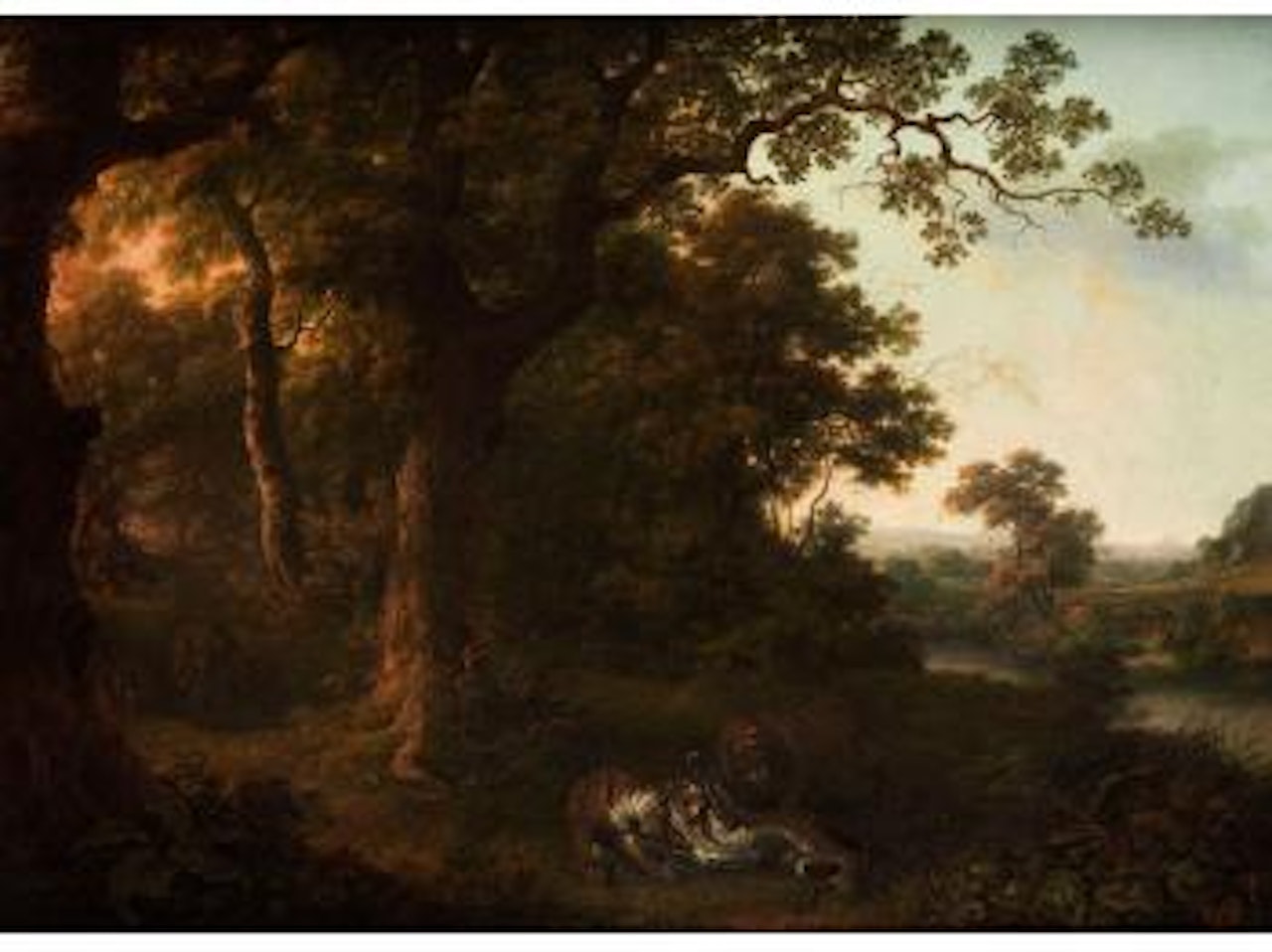 Landschaft mit Raubkatzen by English School