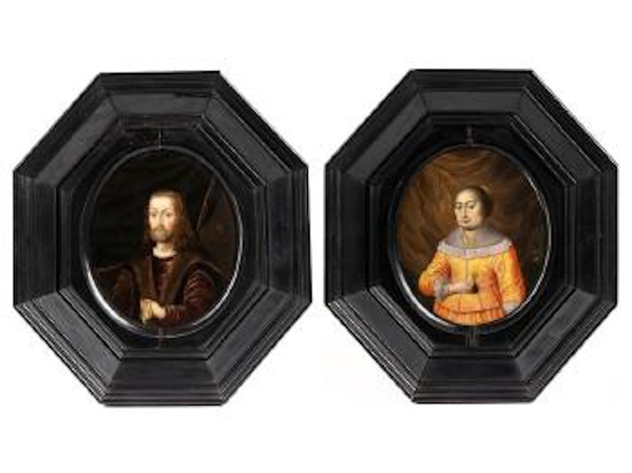 Miniaturhafte Portraits eines Paares by German School