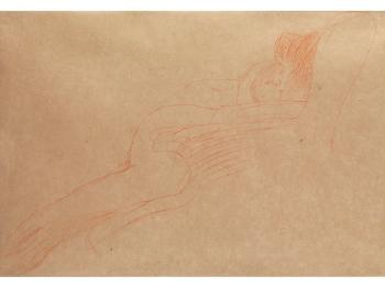 Studie zum Gemälde Hoffnung I (nackte Schwangere im Profil nach links im Lehnstuhl) by Gustav Klimt