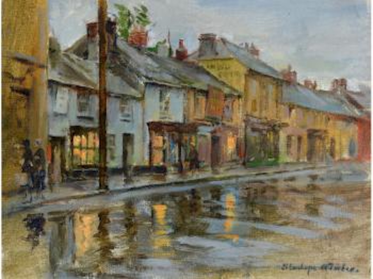 Rainy evening (in Penzance?) by Stanhope Alexander Forbes