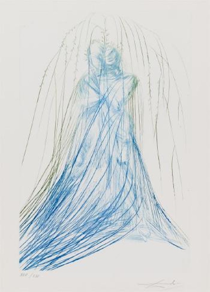 Konig Marke; Konig Artus' Tavelrunde; Isoldes Abbild and der Wand der Grotte; Isolde und Brangane (aus: Tristan und Isolde) by Salvador Dali