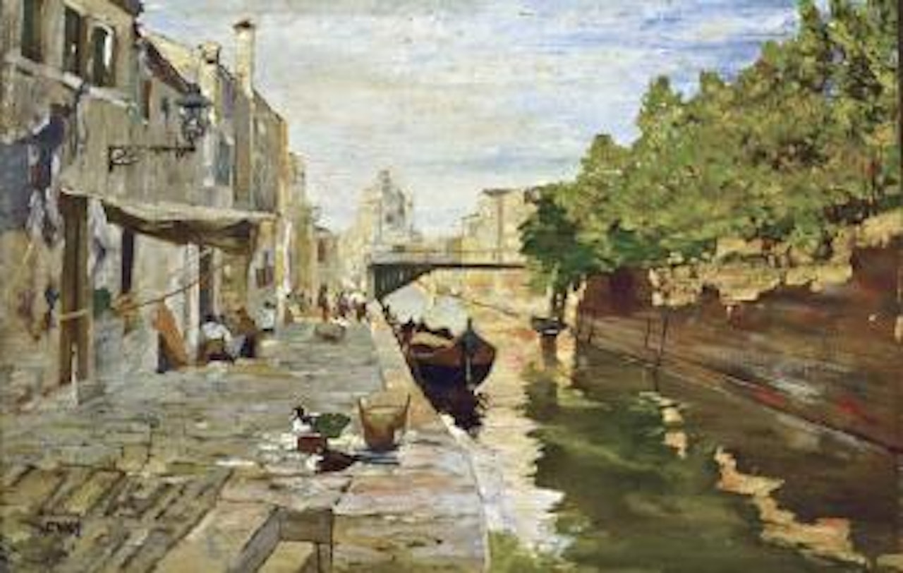 Canale veneziano by Guglielmo Ciardi