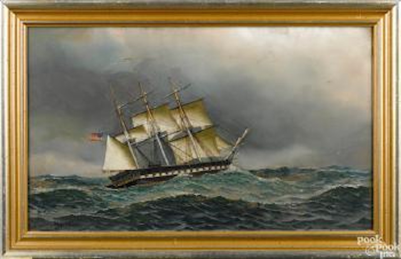 Ship portrait of the U.S.S. Constitution by Antonio Jacobsen