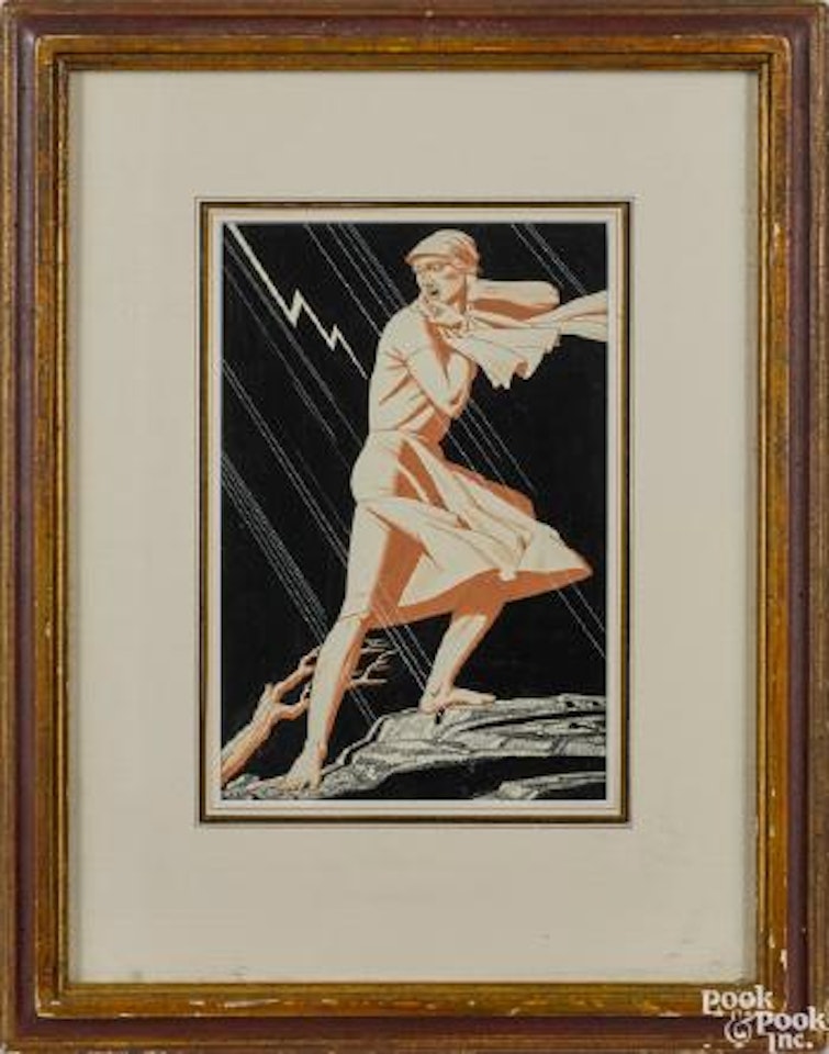 Woman and lightning by Rockwell Kent