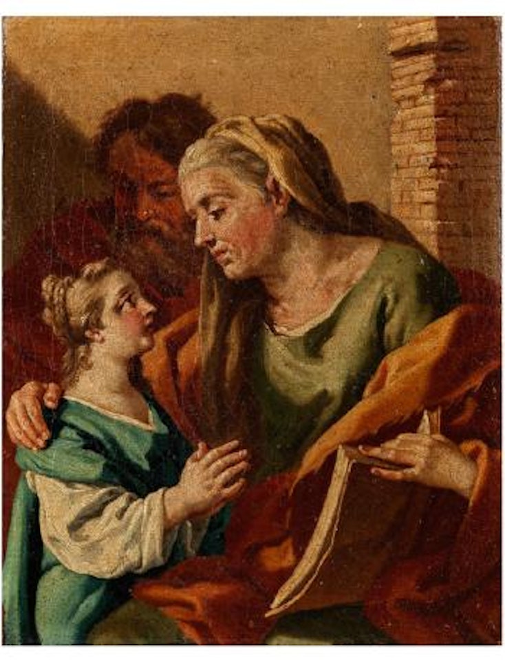 Die heilige Anna und joachim mit dem jungen Marienkind by Francesco de Mura