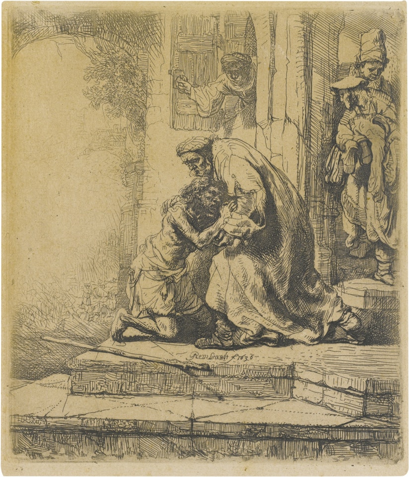THE RETURN OF THE PRODIGAL SON (B., HOLL. 91; NEW HOLL. 159; H. 147) by Attributed to Rembrandt Harmensz van Rijn