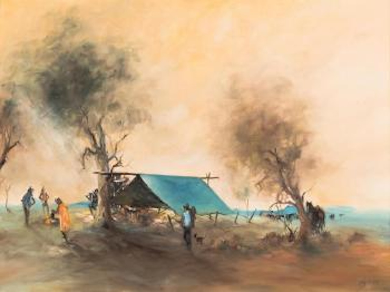 Drover's Camp, Bulloo Downs, West Queensland by Hugh Sawrey
