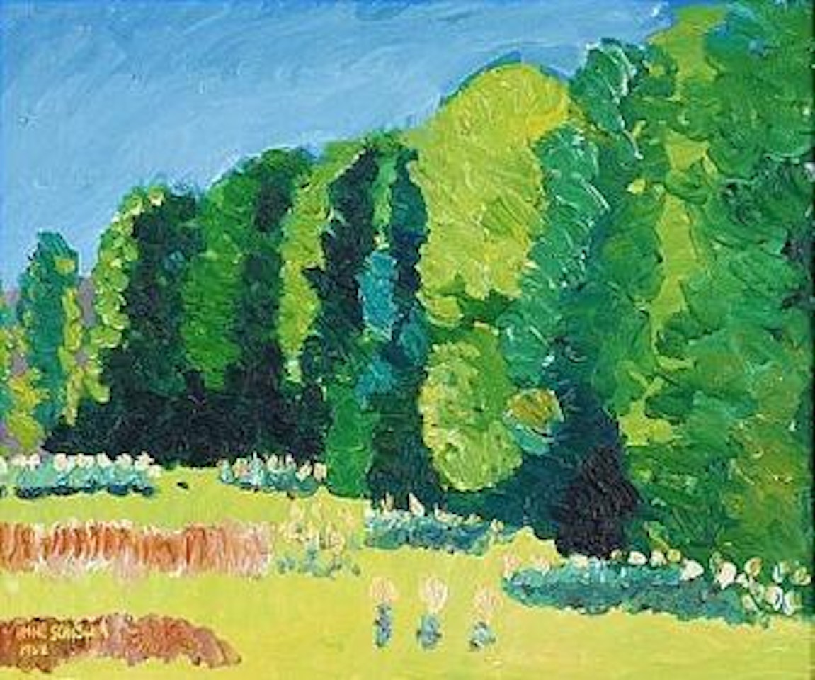 Grönskande trädgård by Inge Schiöler