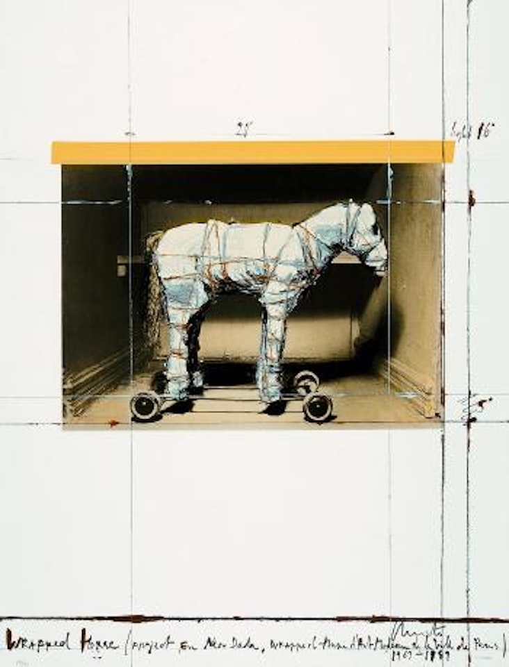 Wrapped horse (Project for Neo-Dada, Wrapped) by Christo