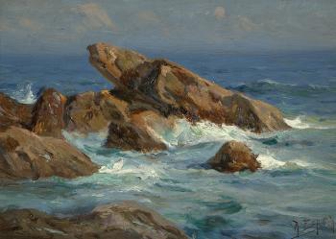 Rocky coastal scene by Angel Espoy