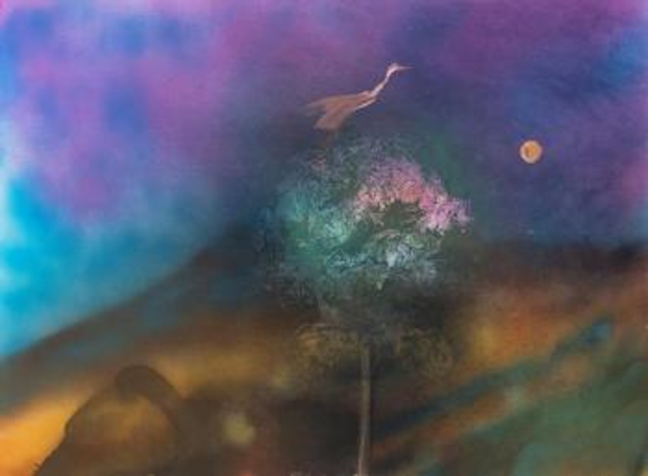 Bird and moon by Sidney Nolan